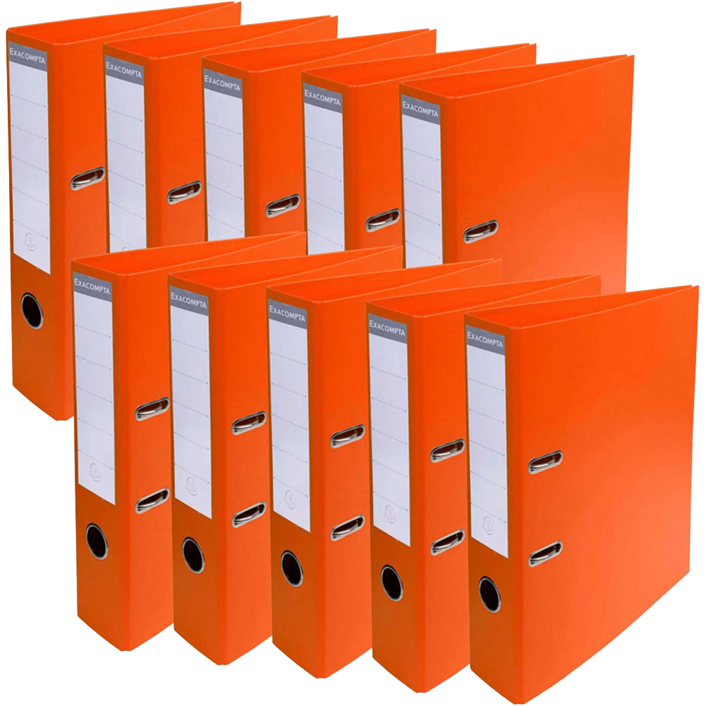 Exacompta PremTouch A4 Orange PVC Level Arch File 10 Pack | Wilko