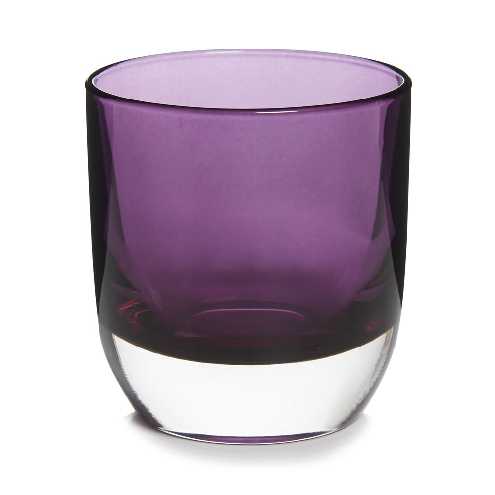 Wilko Gl Tealight Holder Purple Wilko Gl Tealight Holder Purple Image
