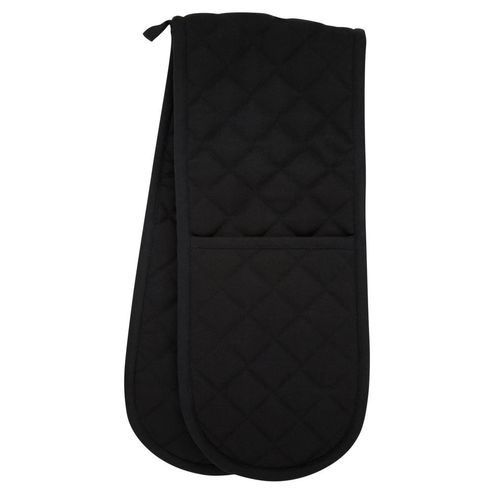 Wilko Colour Play Black Double Oven Glove Image