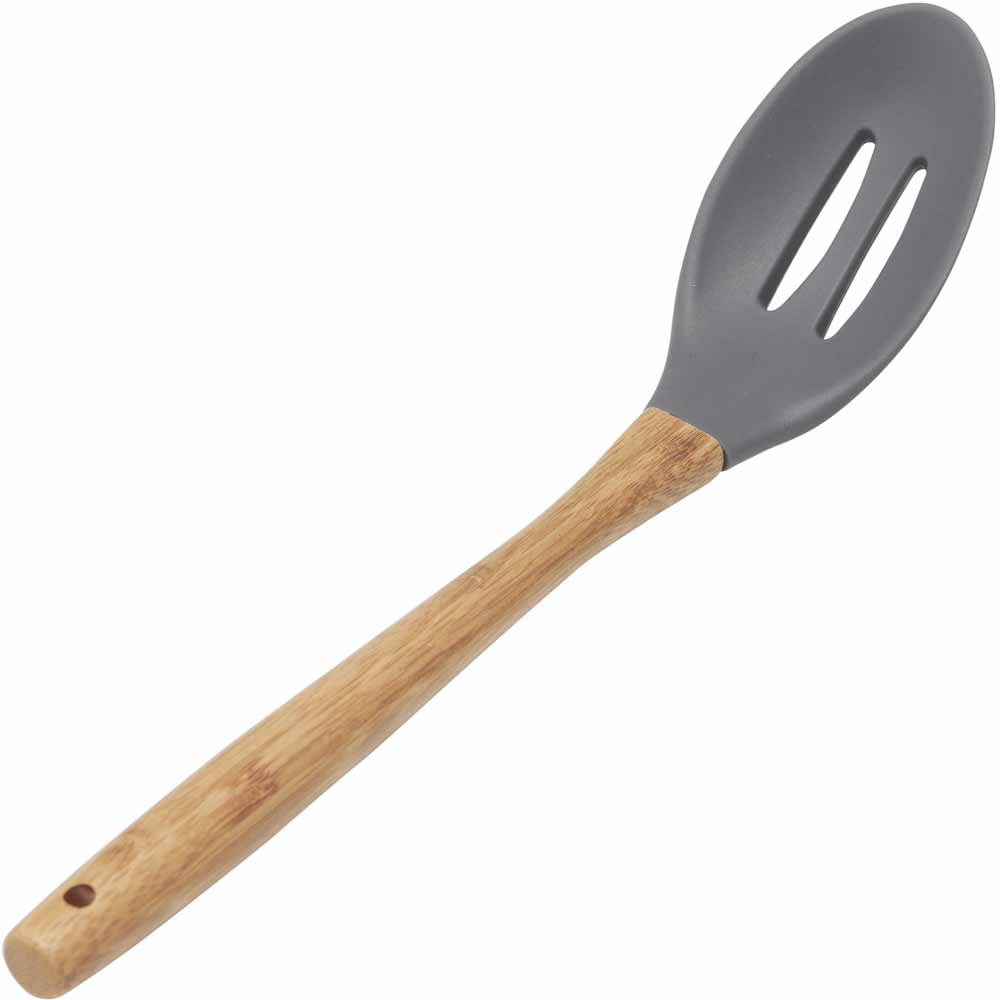 Wilko Silicone and Bamboo Slotted Spoon Image 2