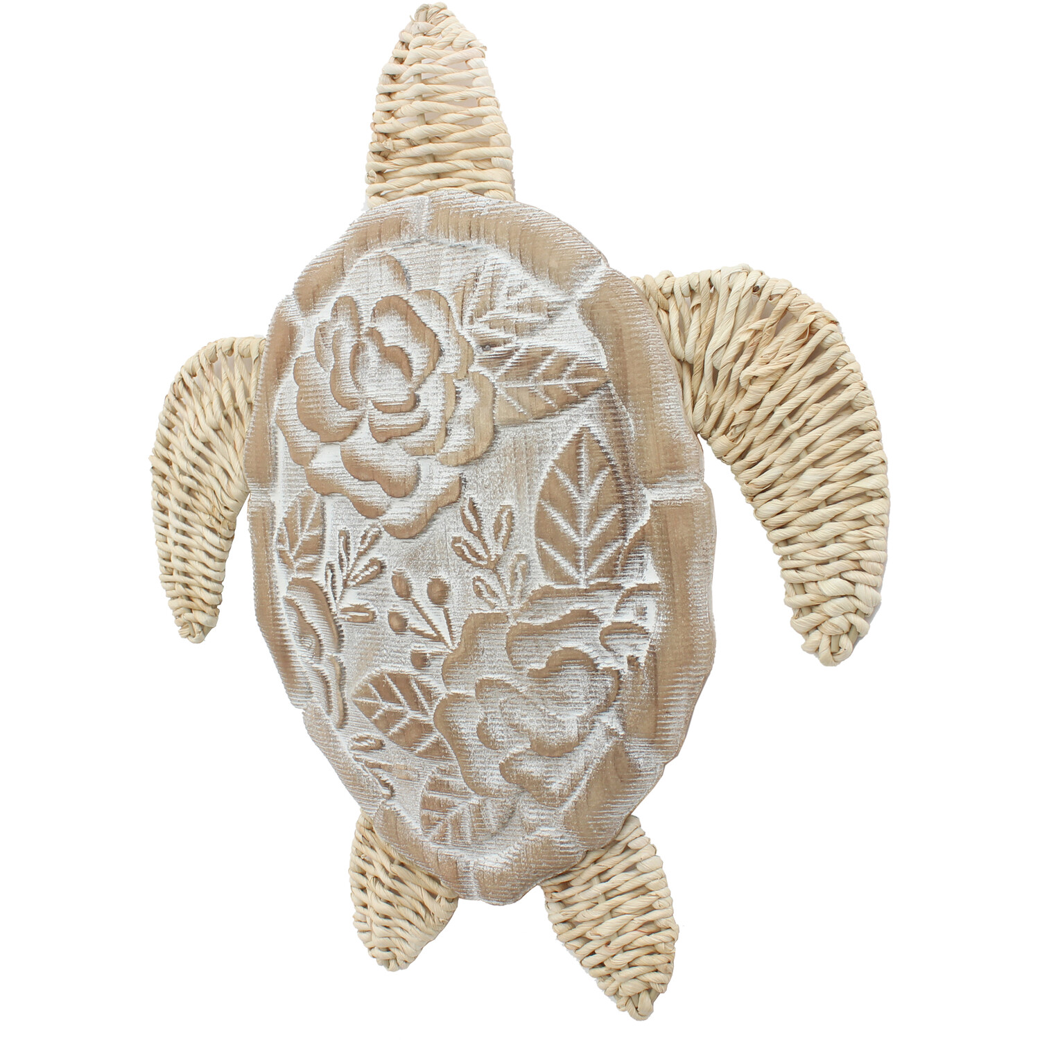 Tilly the Turtle Carved Wooden Art - Natural Image 2