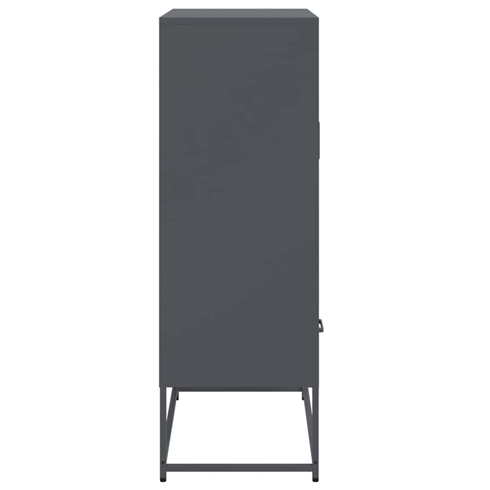 vidaXL 2 Door 2 Drawer Anthracite Cold-Rolled Steel Highboard Image 6