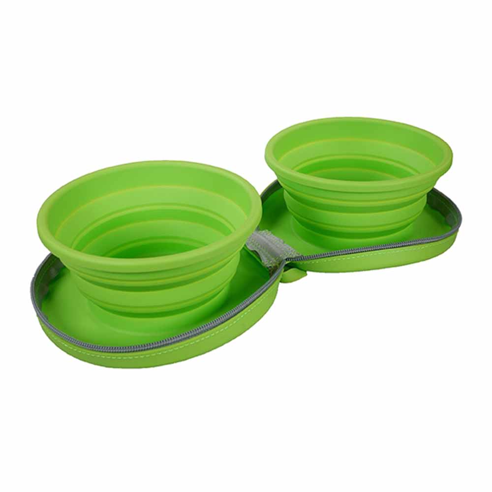 Rosewood Foldable Zip Up Dual Pet Bowls Image 1