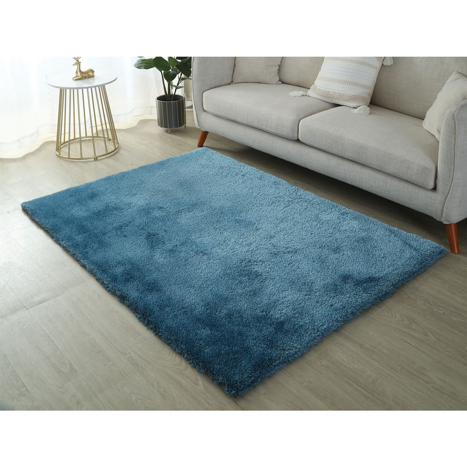 Deluxe Shaggy Rug - Radiant Blue / 90cm Image 2