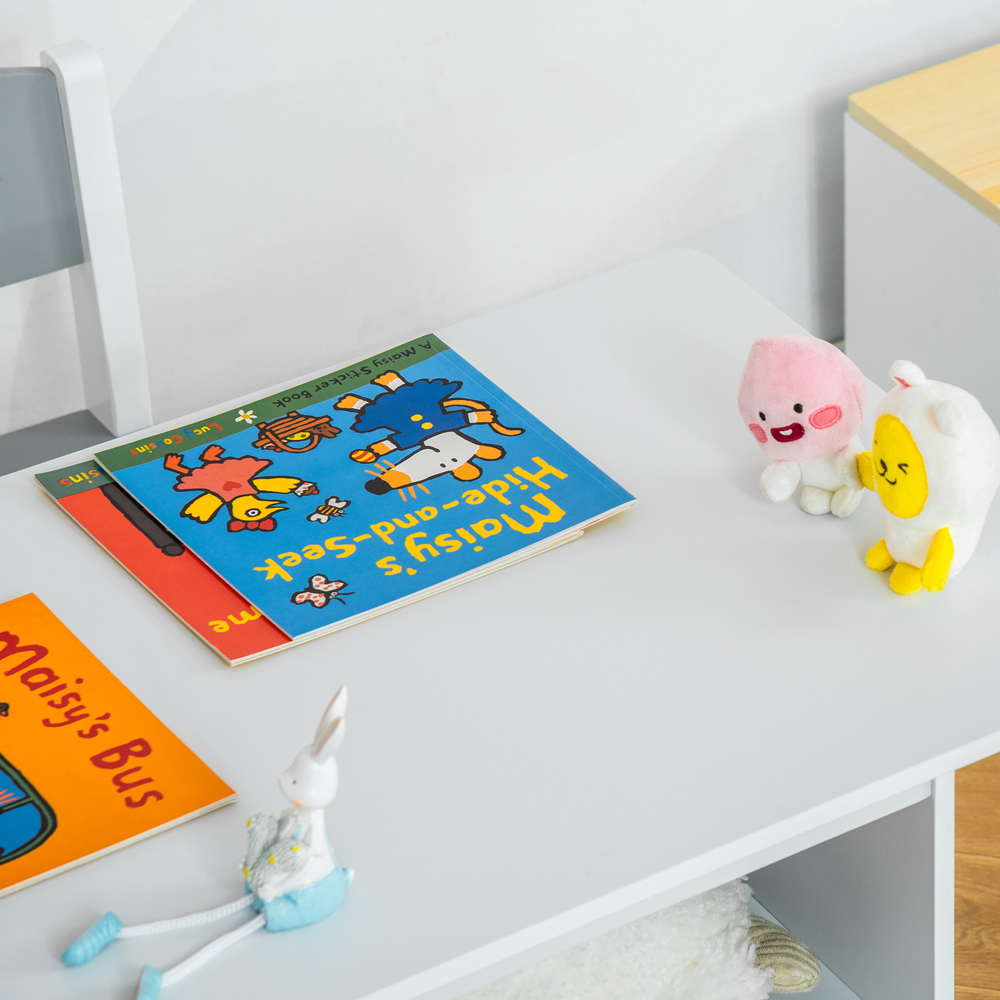 Playful Haven 3 Piece White Kids Table and Chair Set Image 2