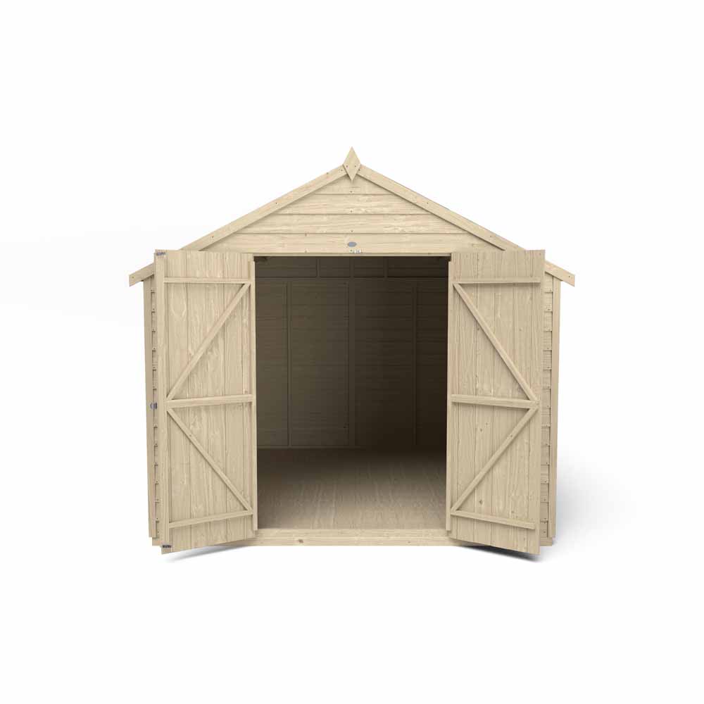 Forest Garden 10 x 8ft Double Door Pressure Treated Overlap Apex Shed Image 14