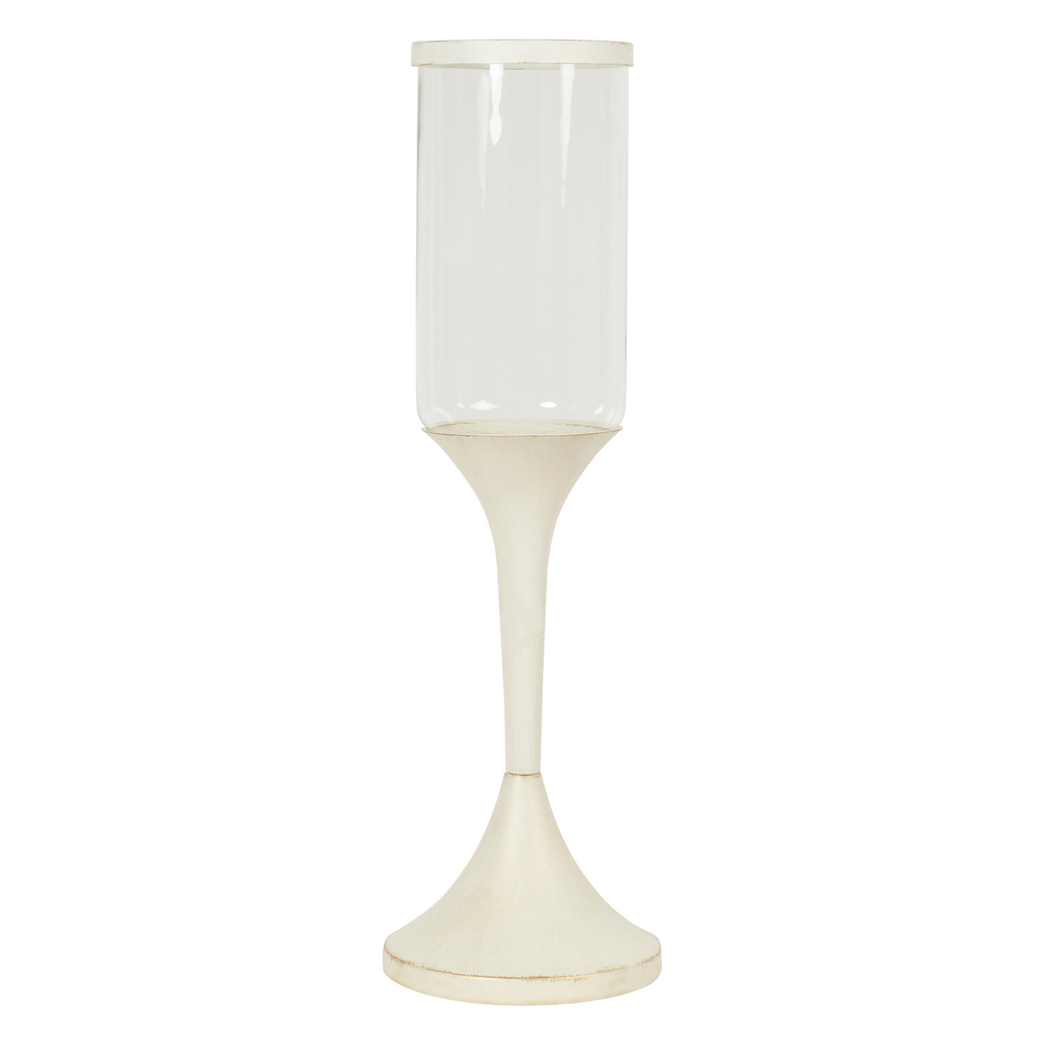 Ivory Table Top Hurricane - Clear Image 1