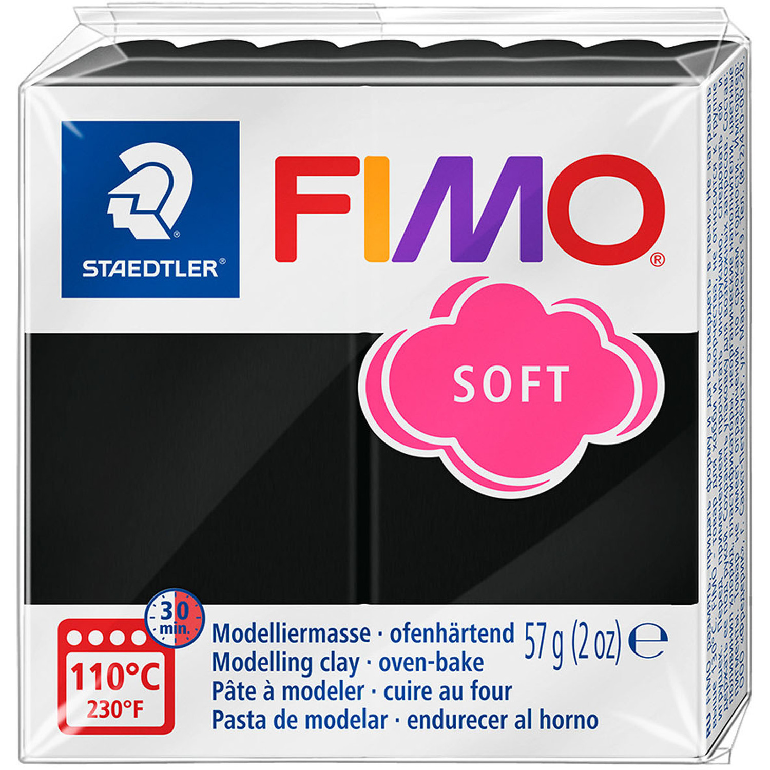 Staedtler FIMO Soft Modelling Clay Block - Black Image 1