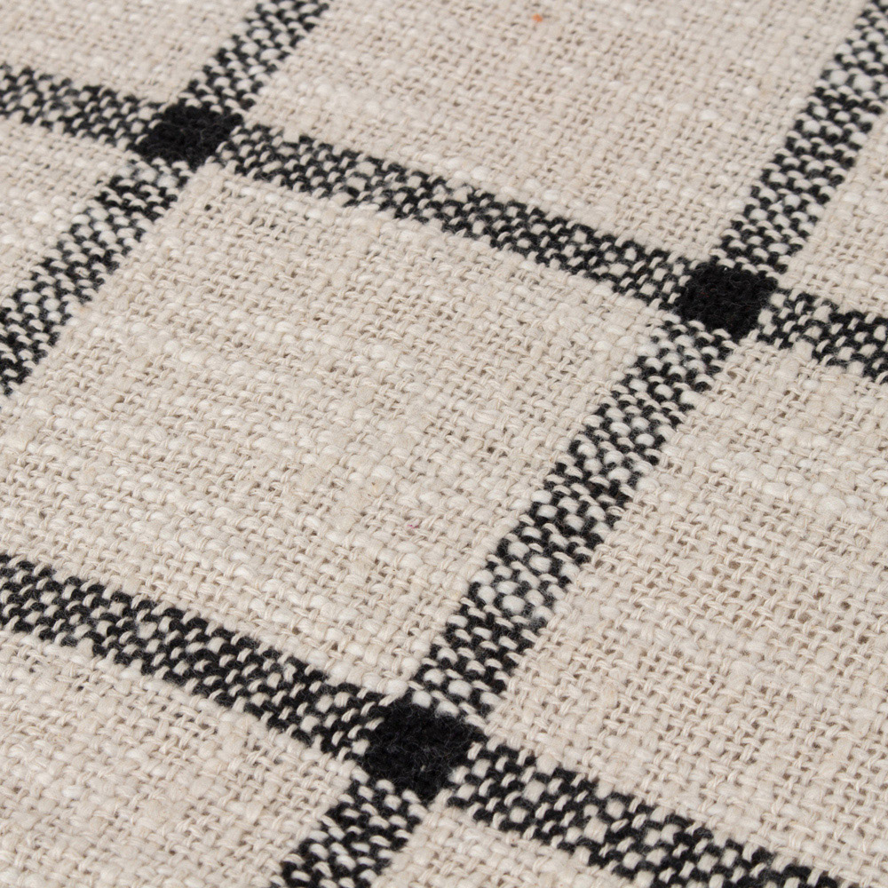 Yard Beni Natural and Black Checked Fringed Throw 130 x 180cm Image 3