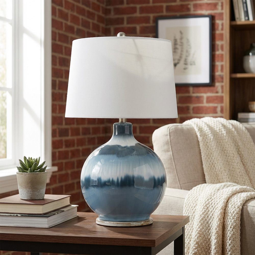 Pearl Table Lamp Blue and White Image 7