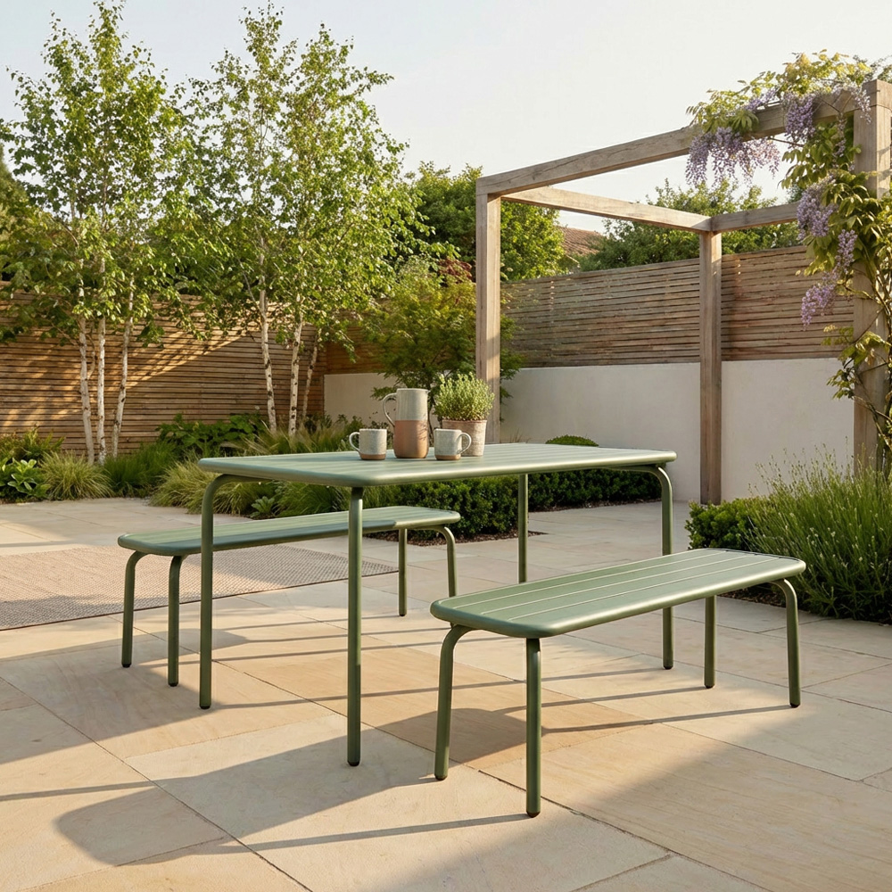 Eton Aluminium Bench Set Green Image 5