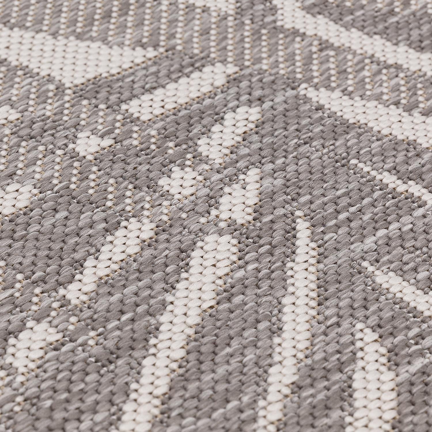 Grey Palm Leaf Indoor Outdoor Rug 160cm Image 2