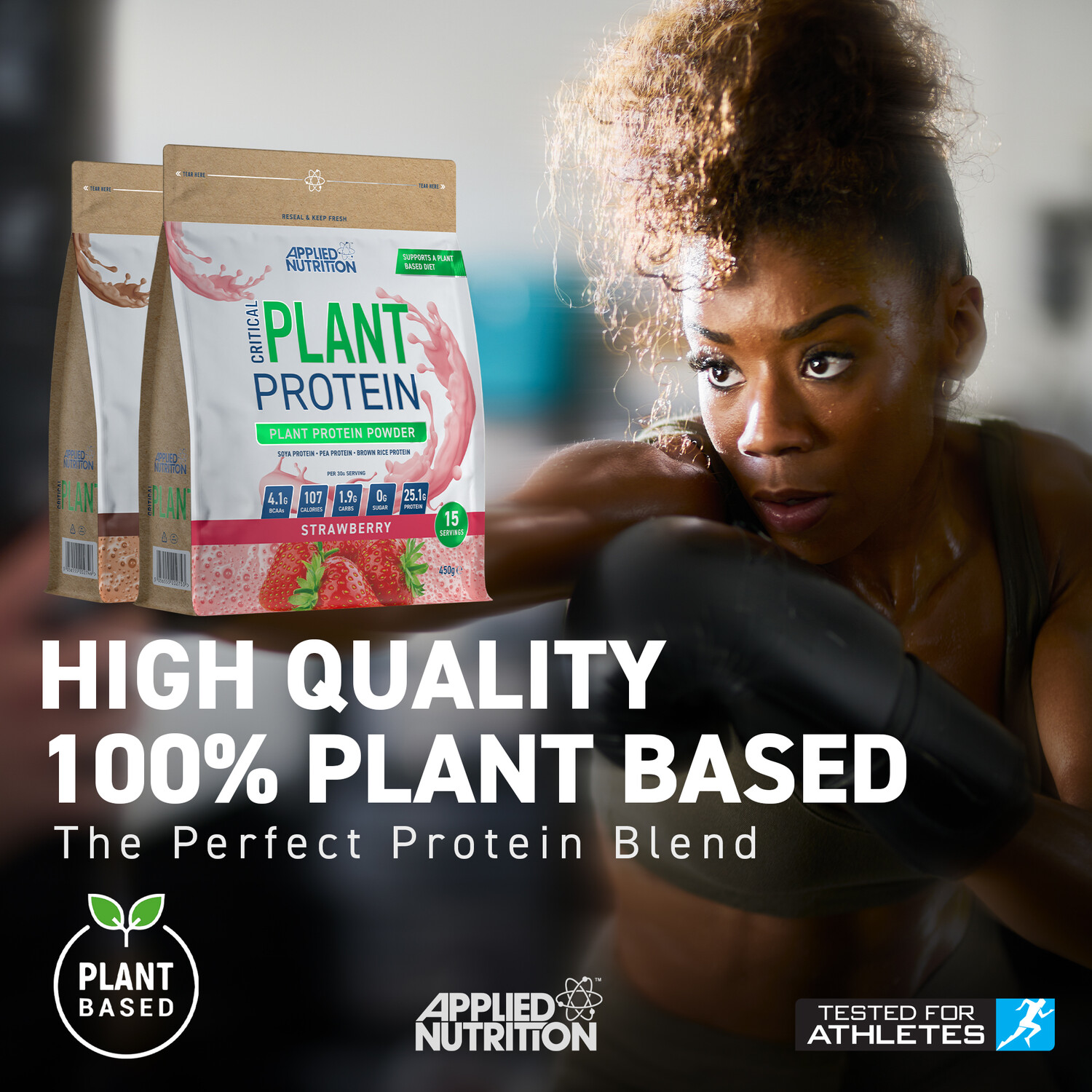 Strawberry Critical Plant Protein Powder - Natural Image 3