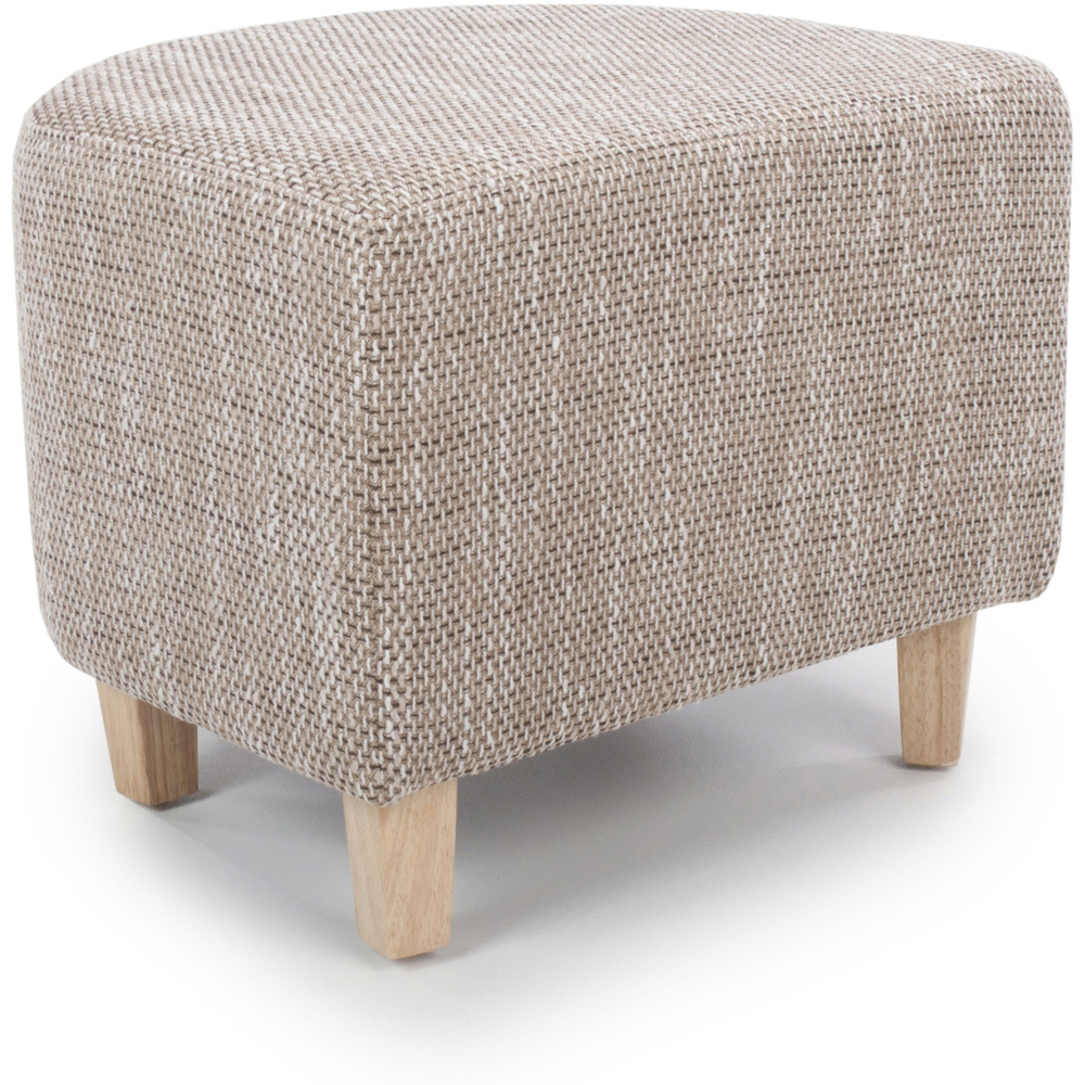 Mako Tub Tweed Oatmeal Chair and Stool Set | Wilko