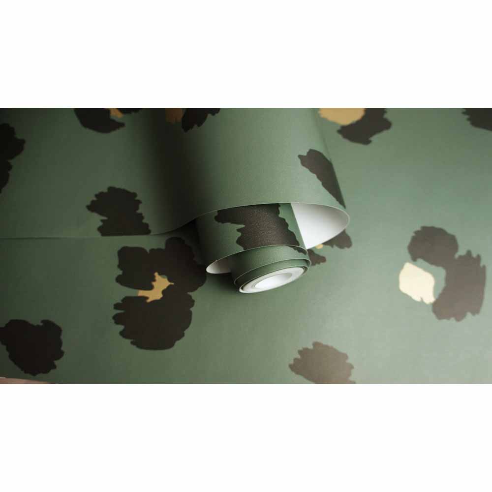 Holden Decor Large Leopard Spot Green Wallpaper Image 2