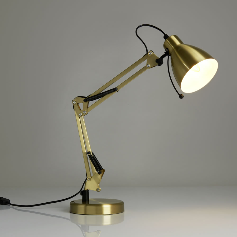 Wilko Gold Angled Task Lamp Image 2