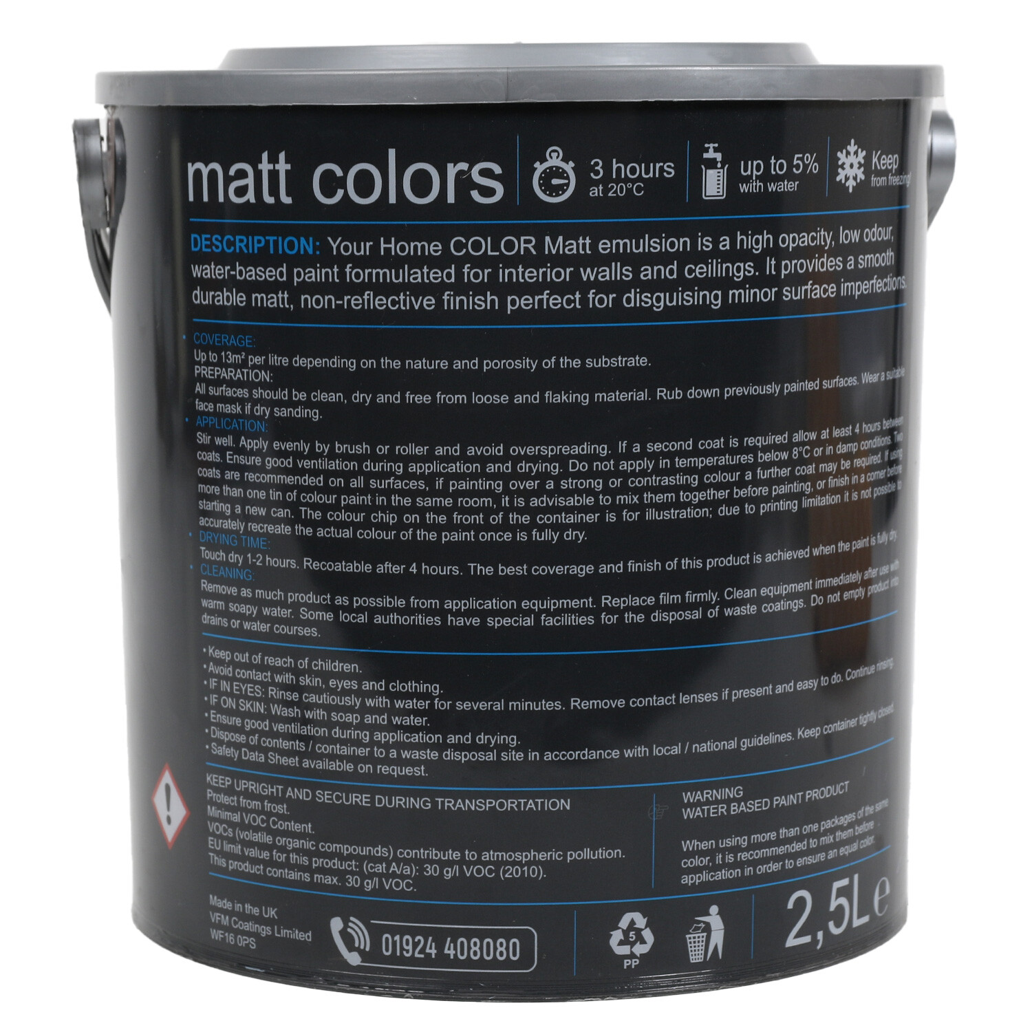 Your Home Walls & Ceilings Truffle Matt Emulsion Paint 2.5L Image 2