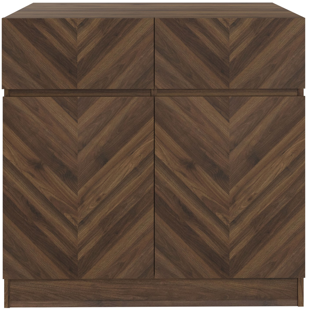 GFW Catania 2 Door 2 Drawer Royal Walnut Compact Sideboard Image 4