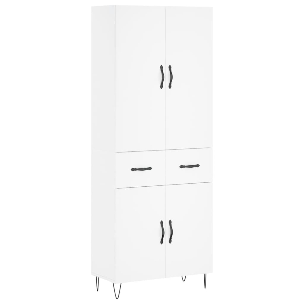 vidaXL 4 Door 2 Drawer White Highboard Image 2