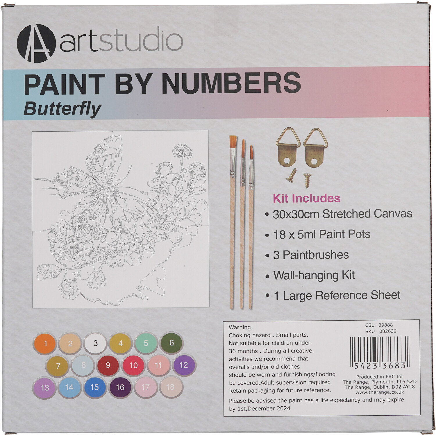 Art Studio Paint by Numbers - Butterfly Image 3