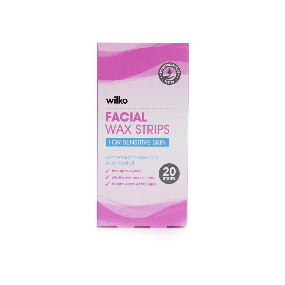 Wilko Face Wax Strips Sensitive 20 pack Image