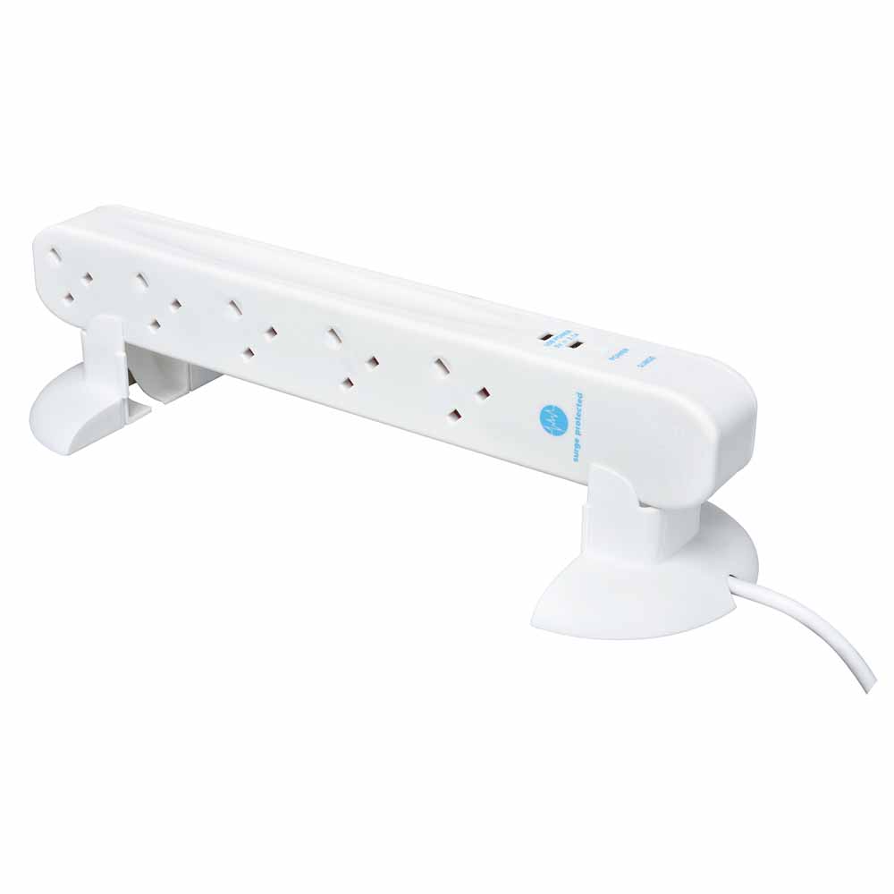 Wilko 10 Socket Extension Tower with USB Image 1