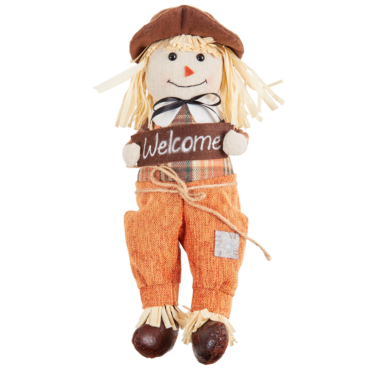 Autumnal Sitting Scarecrow Multicolour Image 1