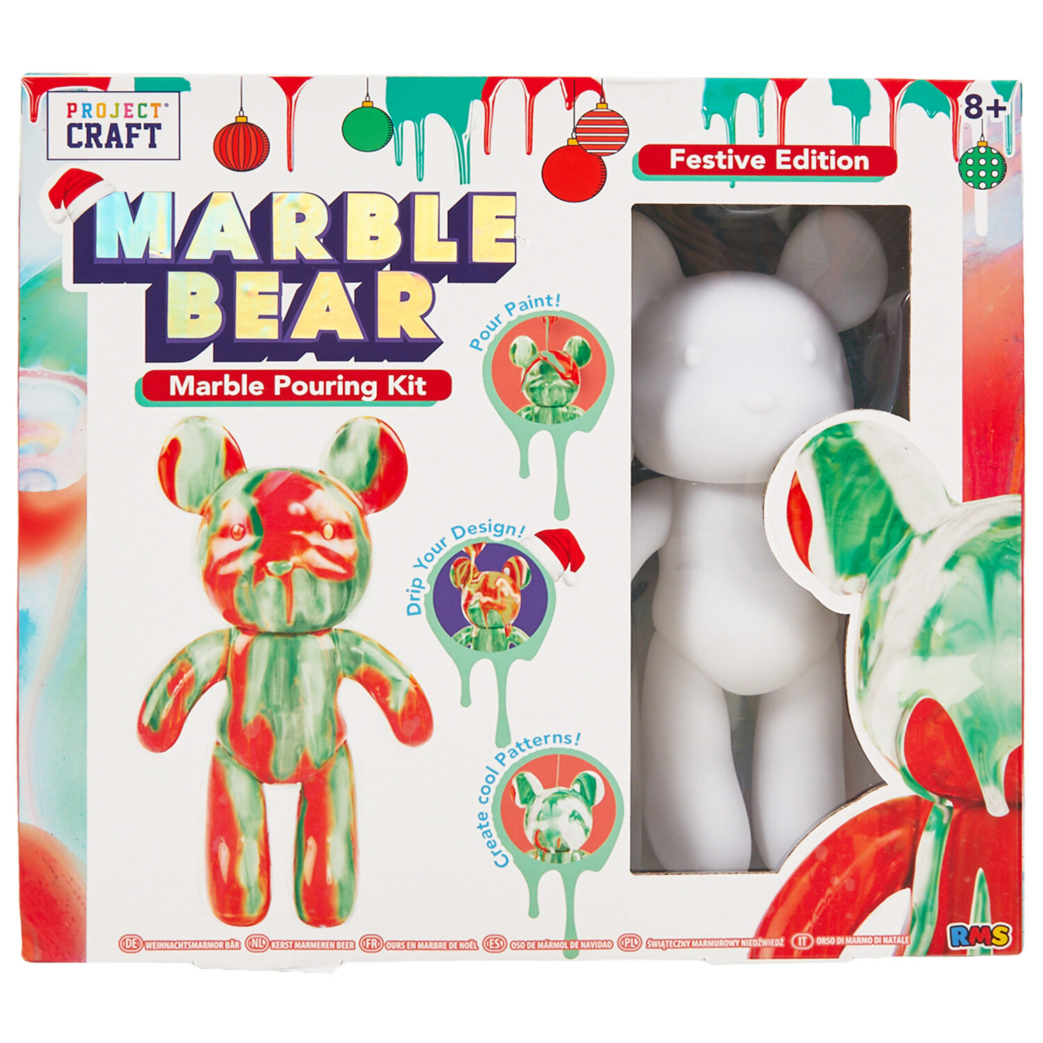 Marble Bear Paint Pouring Kit - White Image 1