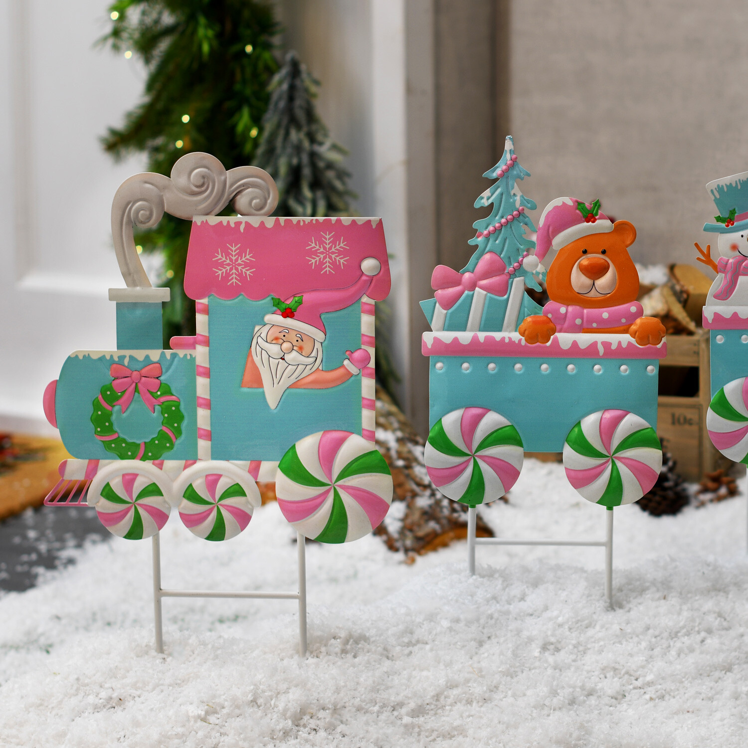 Pink and Blue Train Stake Image 4