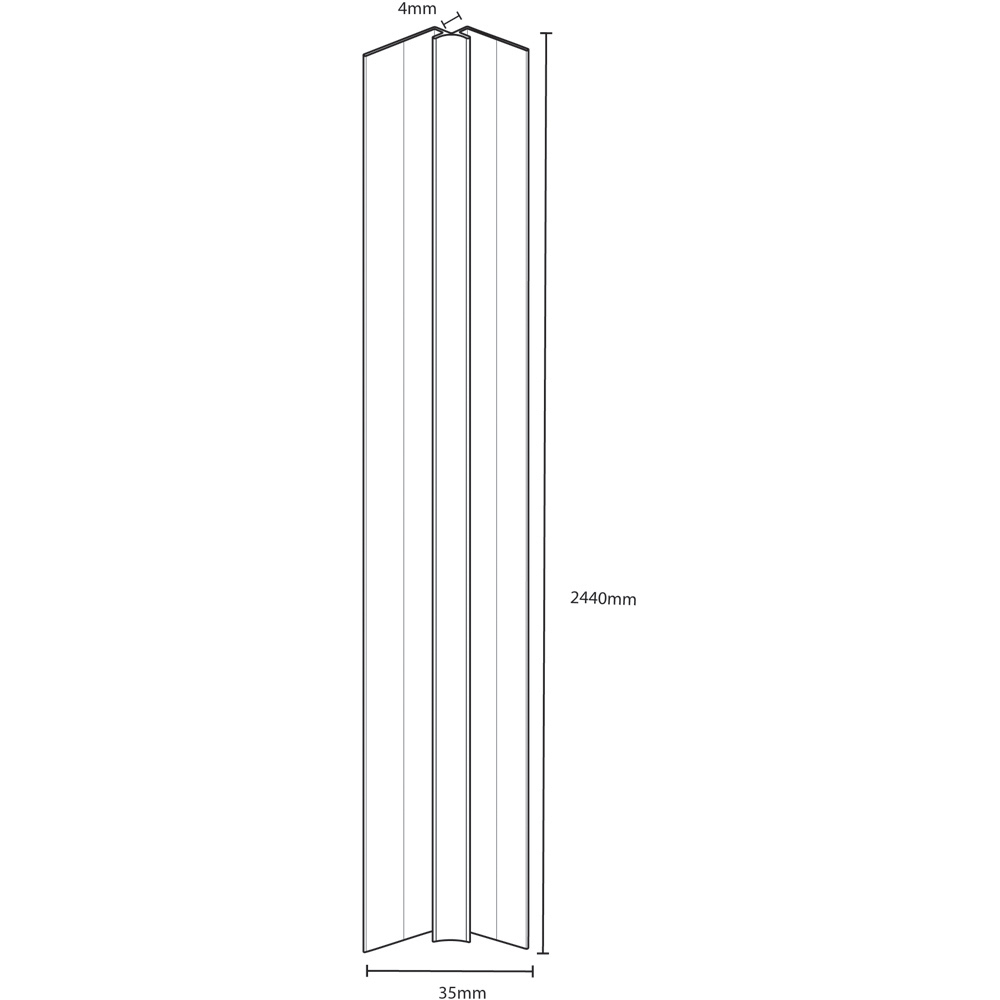 Wetwall White Tile Internal Corner 2440mm Image 4