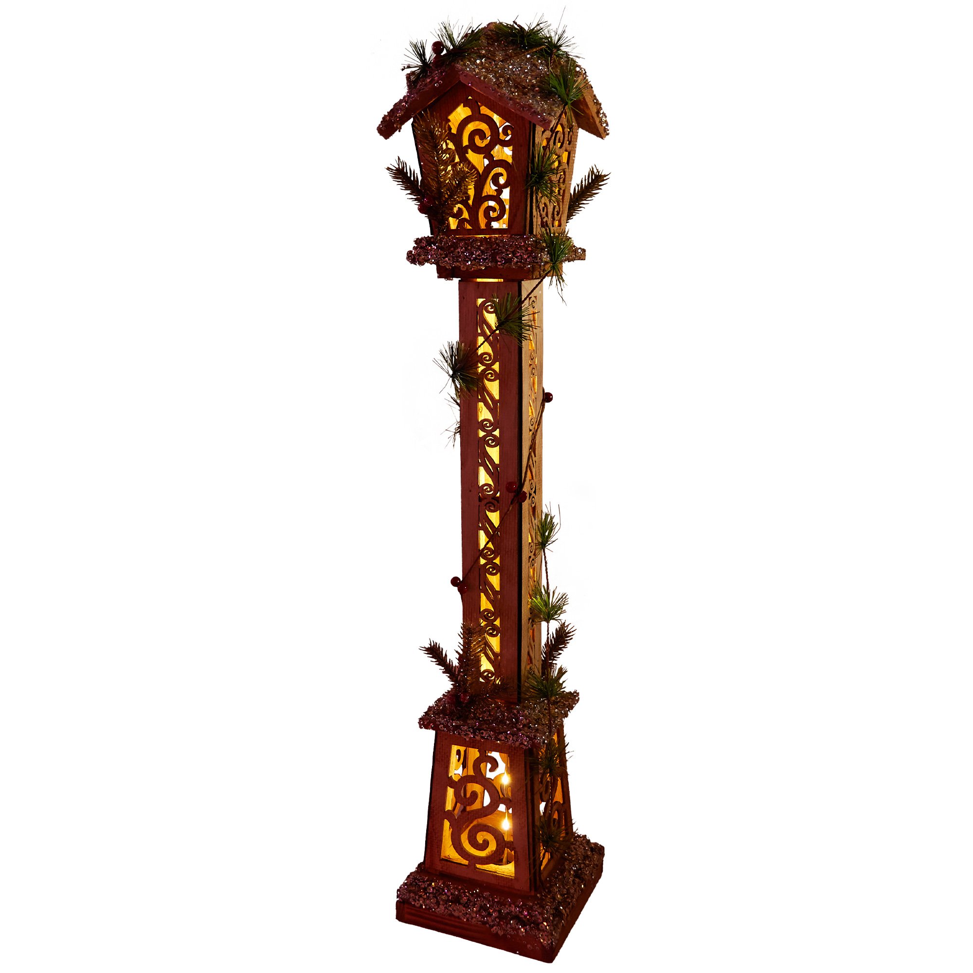 LED Wooden Traditional Lantern Image 6