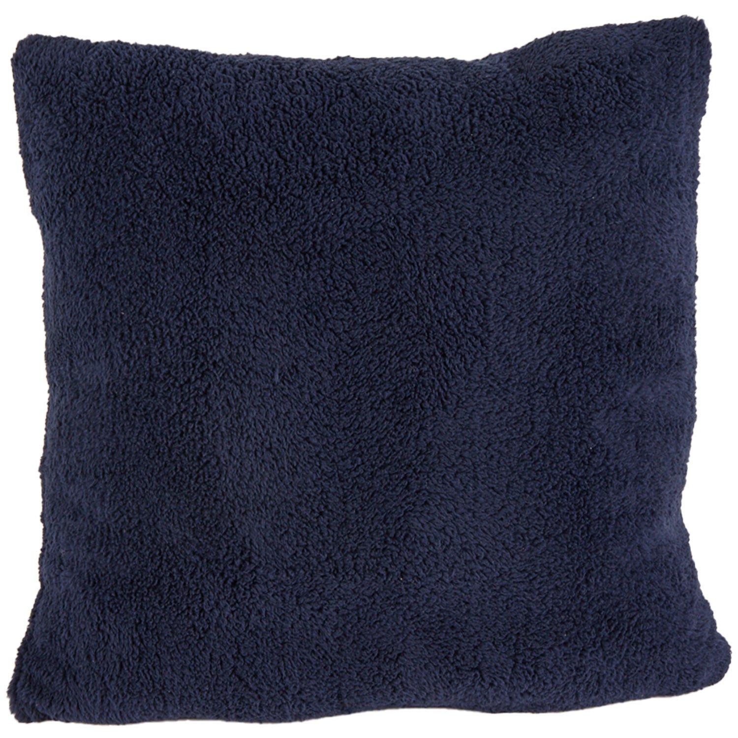 Plush Teddy Fleece Cushion - Navy Image 1