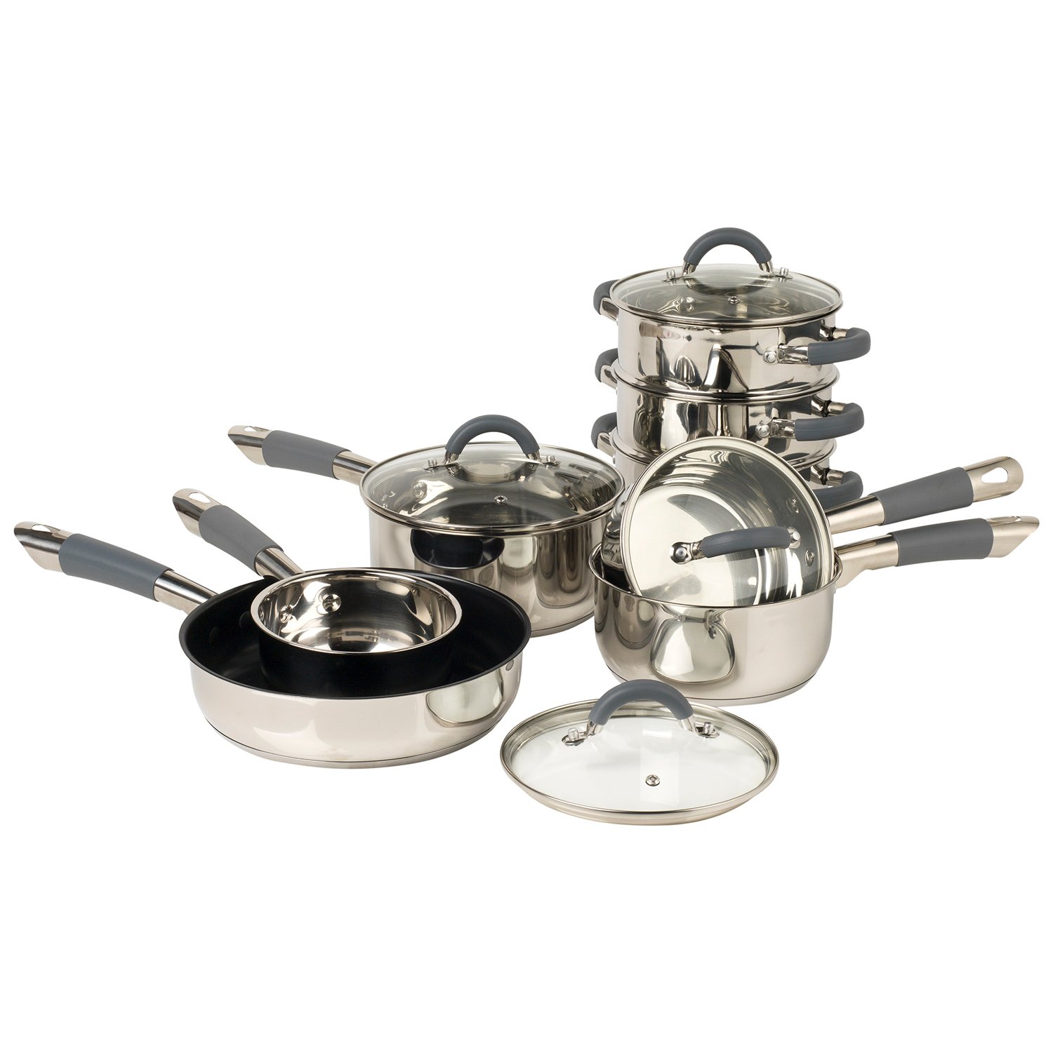 Salter Stainless Steel 8 Piece Pan Set Image 1