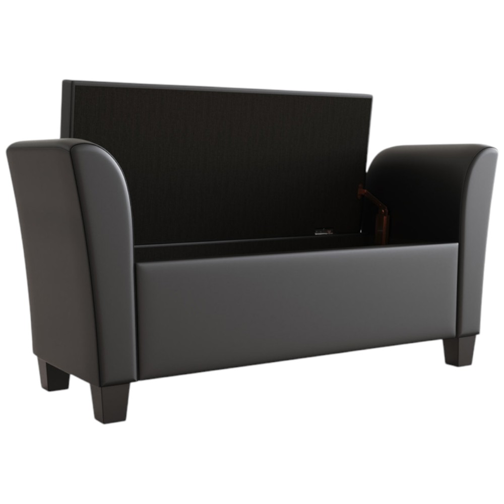 GFW Verona Black Upholstered Window Seat Image 3