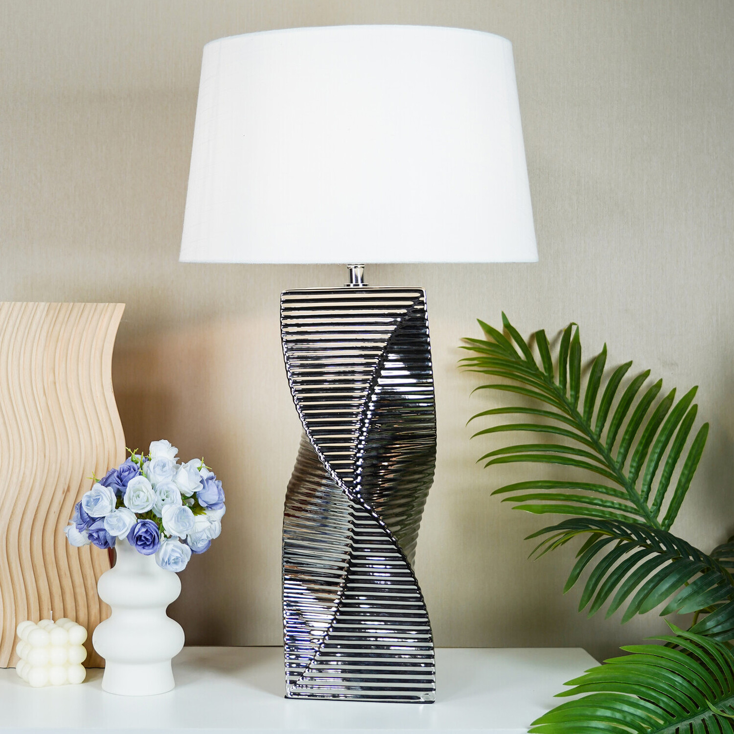 Alder Table Lamp Silver Image 2
