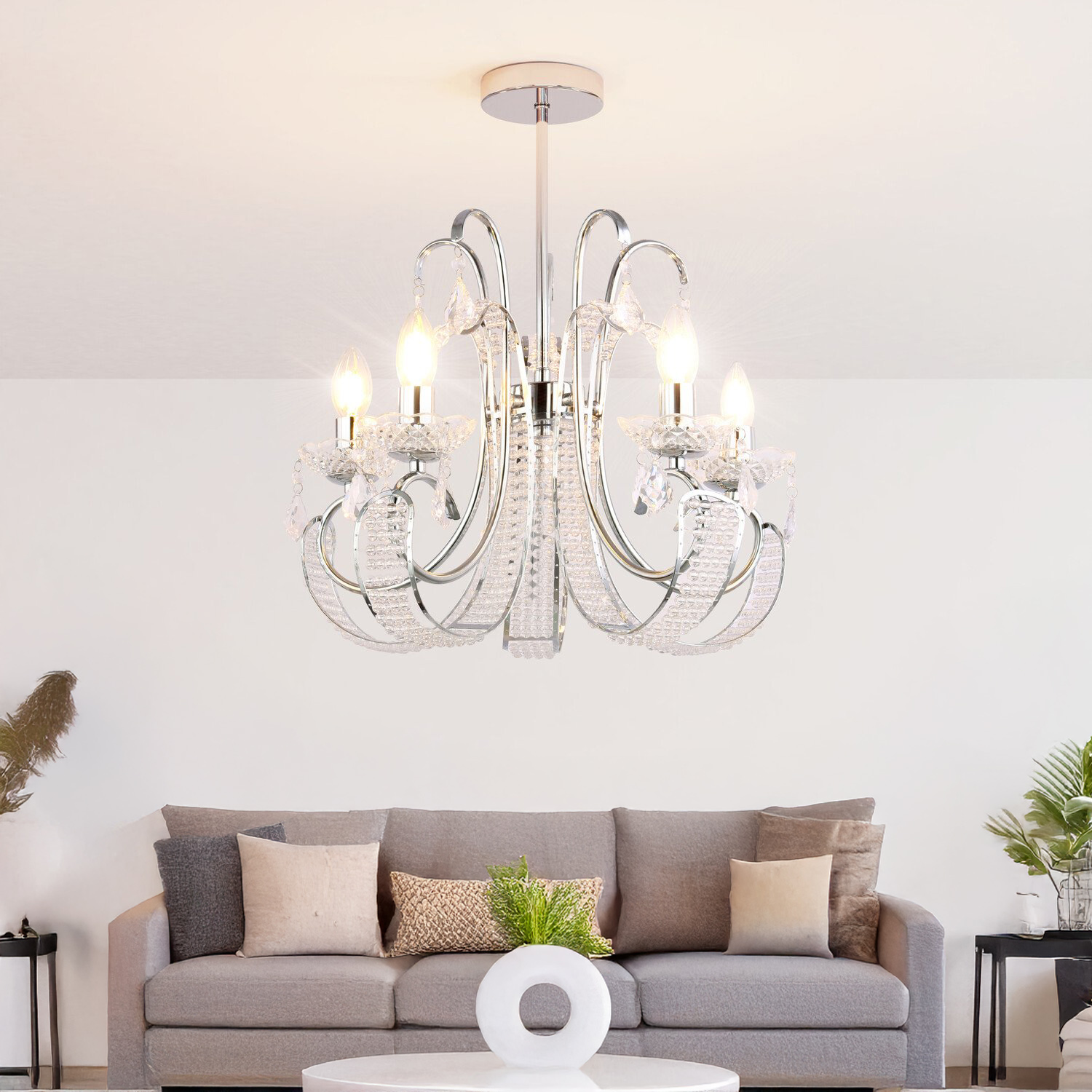 Malani Chandelier Chrome Image 6