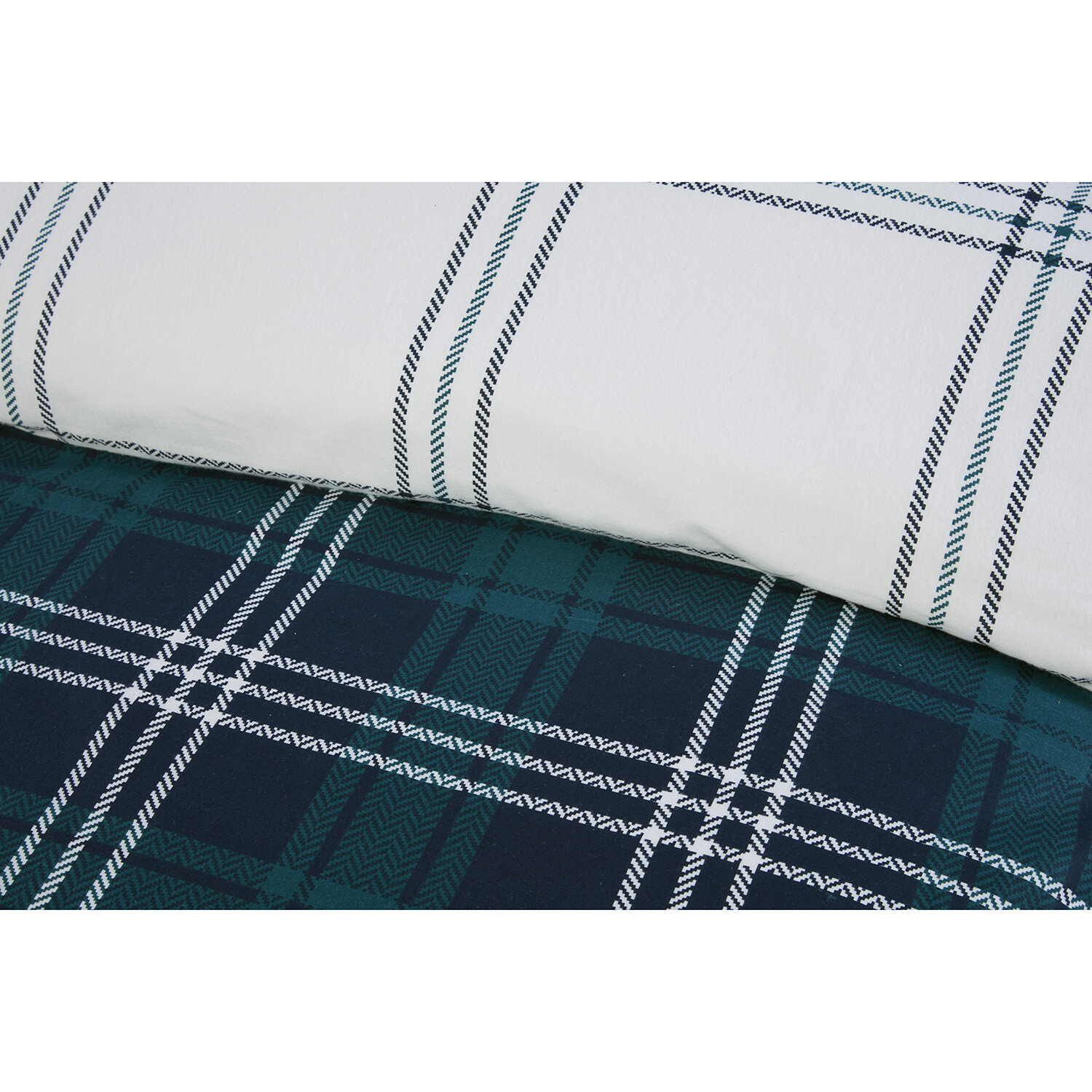 Kirkland Check Duvet Cover and Pillowcase Set - Navy / Single Image 4
