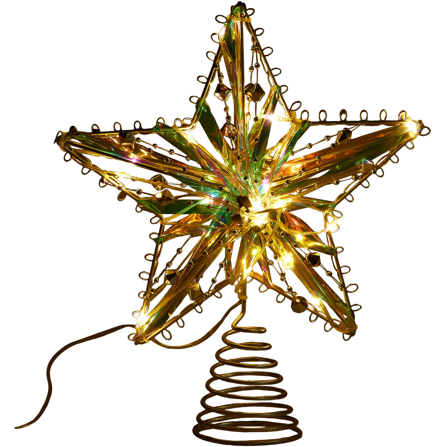 Diamante Star Tree Topper Iridescent Image 3