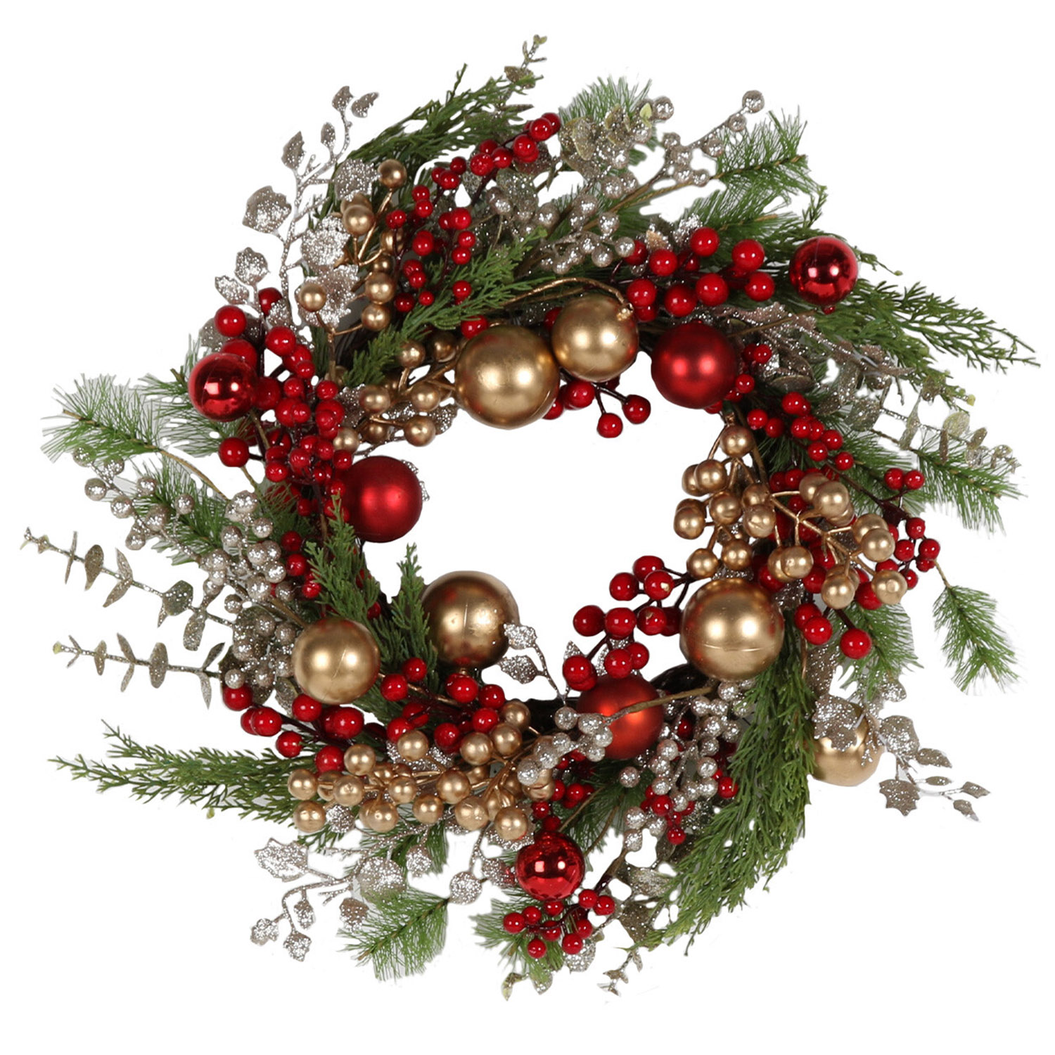 Bauble and Gold Eucalyptus Wreath Image