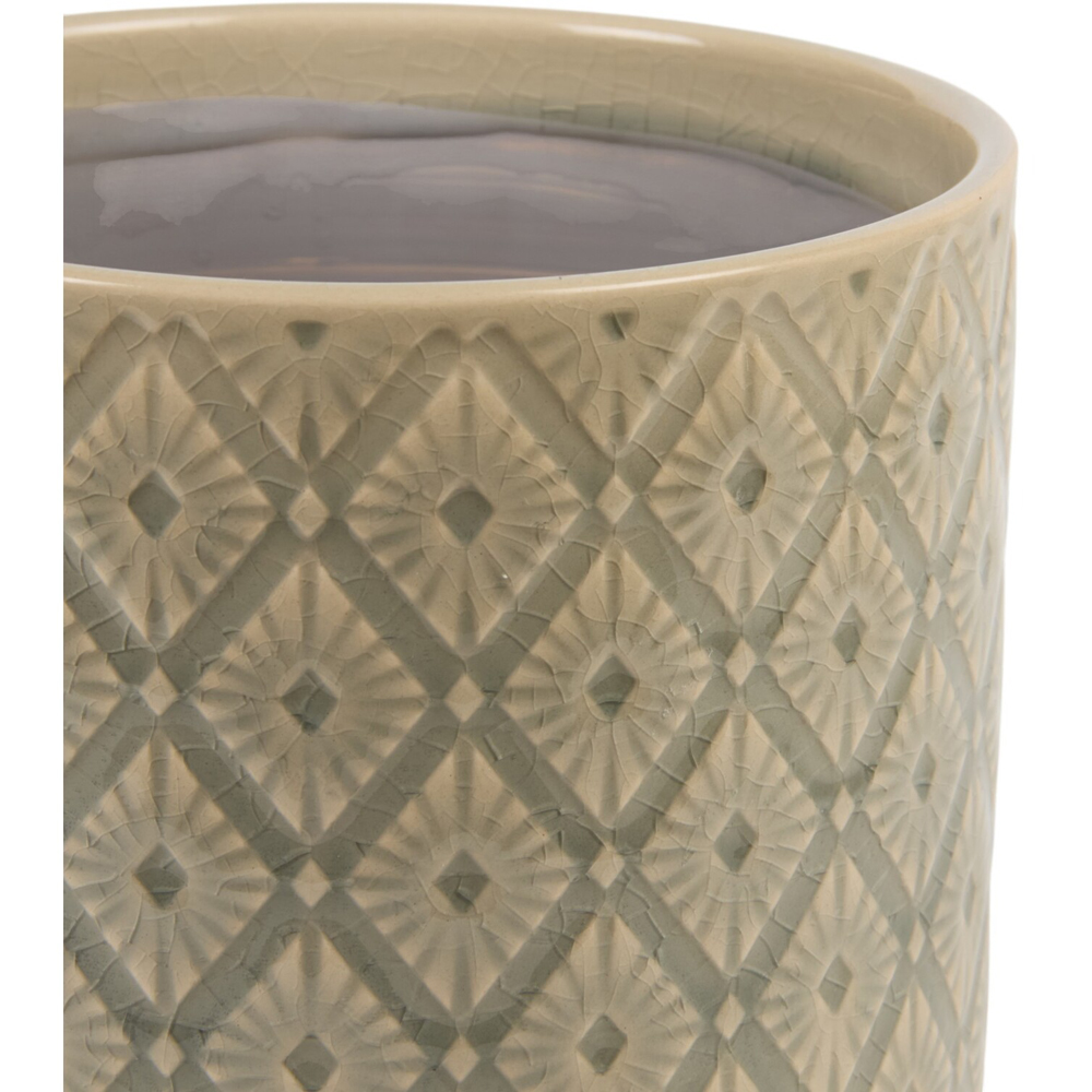Patterned Glazed Ceramic Pot Champagne 14cm Image 2