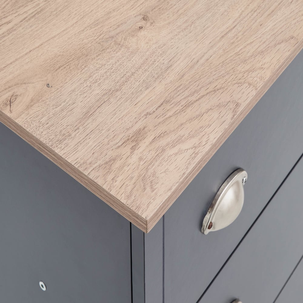 GFW Kendal 3 Drawer Slate Blue Chest of Drawers Image 7