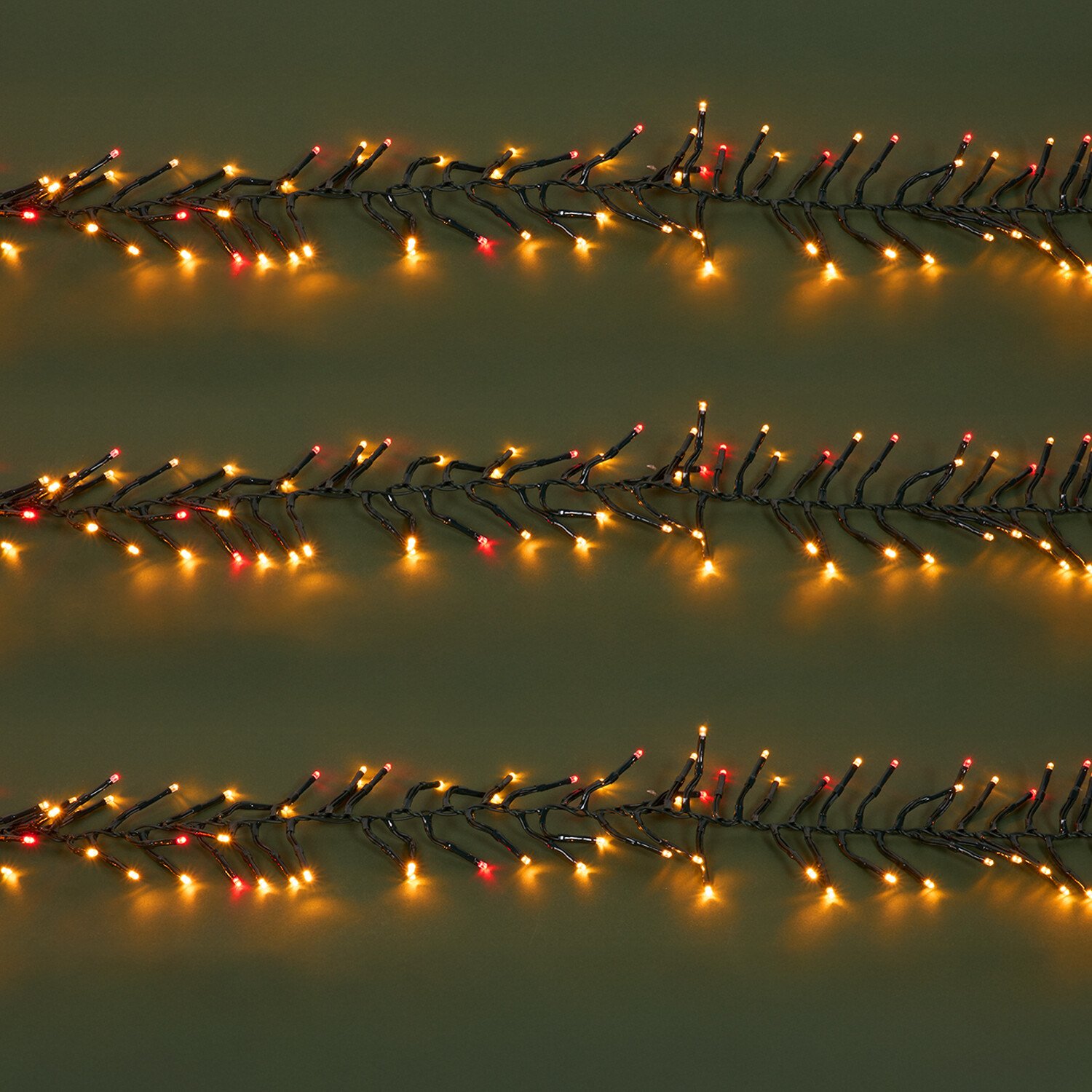 Cluster LED Light Chain Red and Gold 1000 Image 1