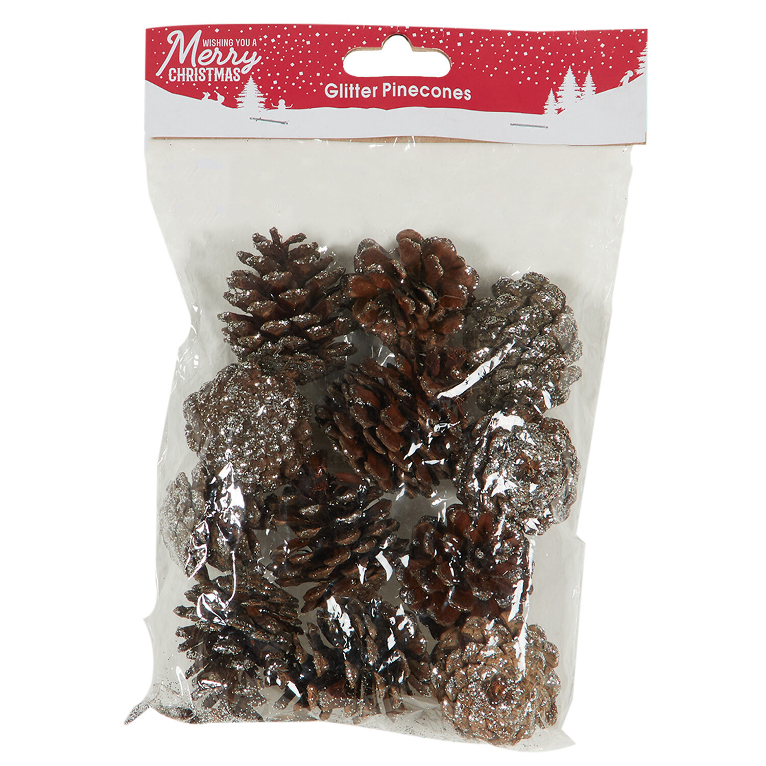 Glitter Pinecones - Brown Image 1