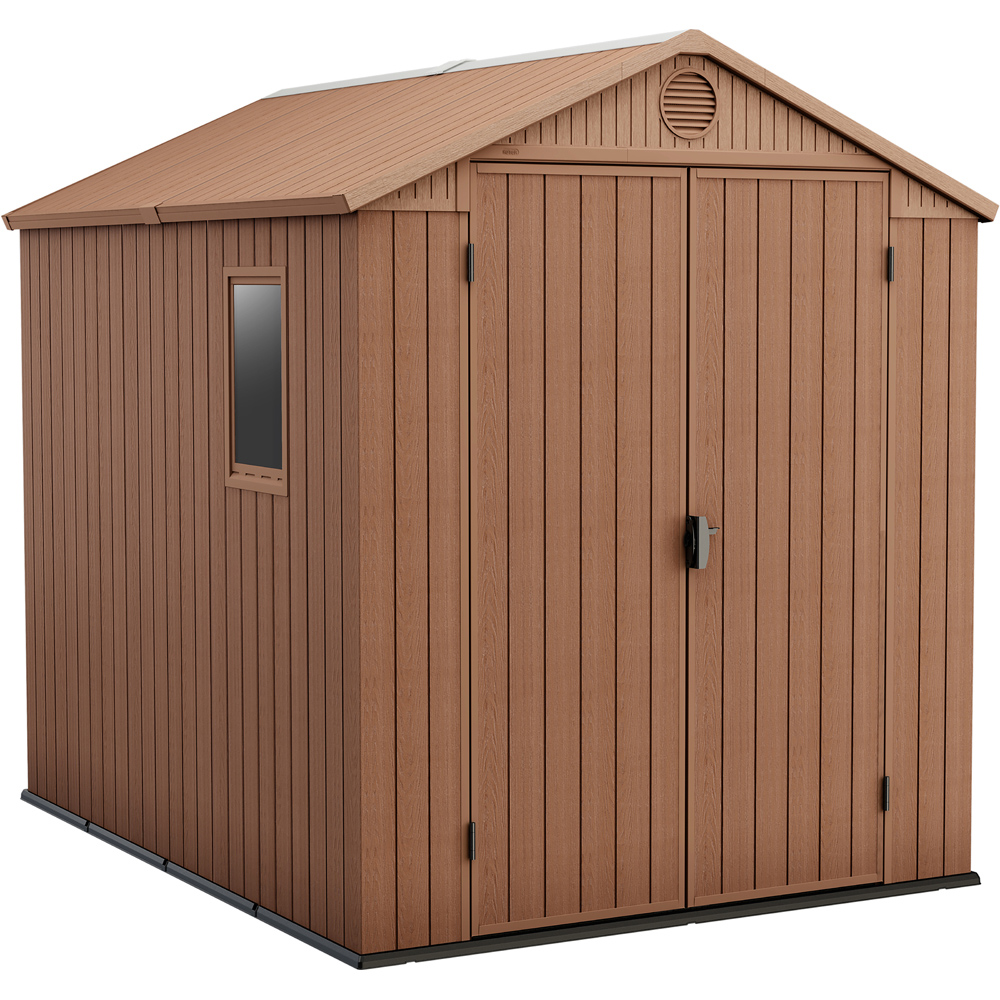 Keter Darwin 6 x 8ft Brown Outdoor Storage Shed Image 1