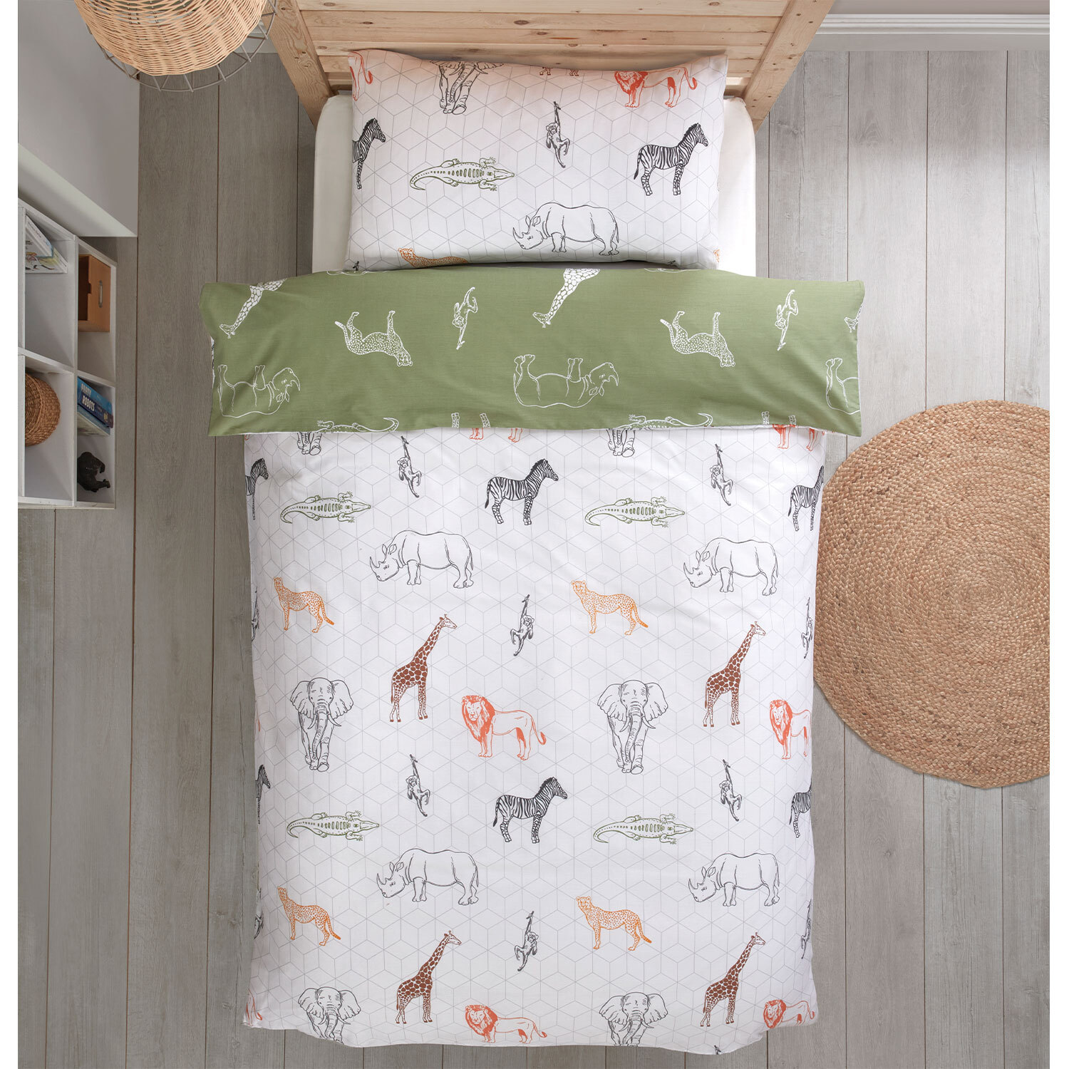 Single Safari Animals Duvet and Pillowcase Set Image 2