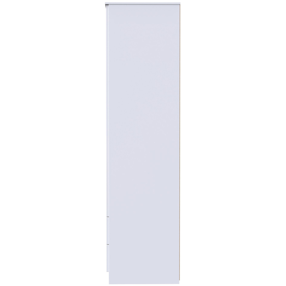 Crowndale Milan Ready Assembled 2 Door 2 Drawer Gloss White Tall Double Wardrobe Image 3