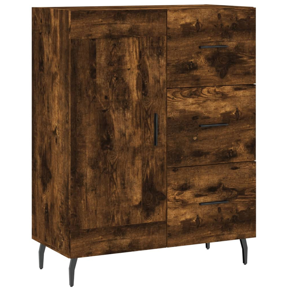 vidaXL 3 Door 3 Drawer Smoked Oak Highboard Image 7