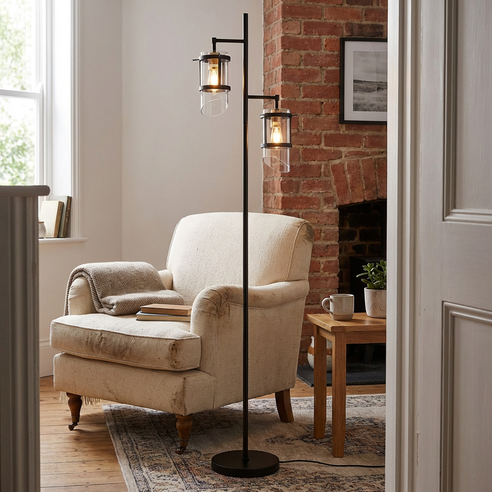 Paramount 2 Light Floor Lamp - Black Image 5