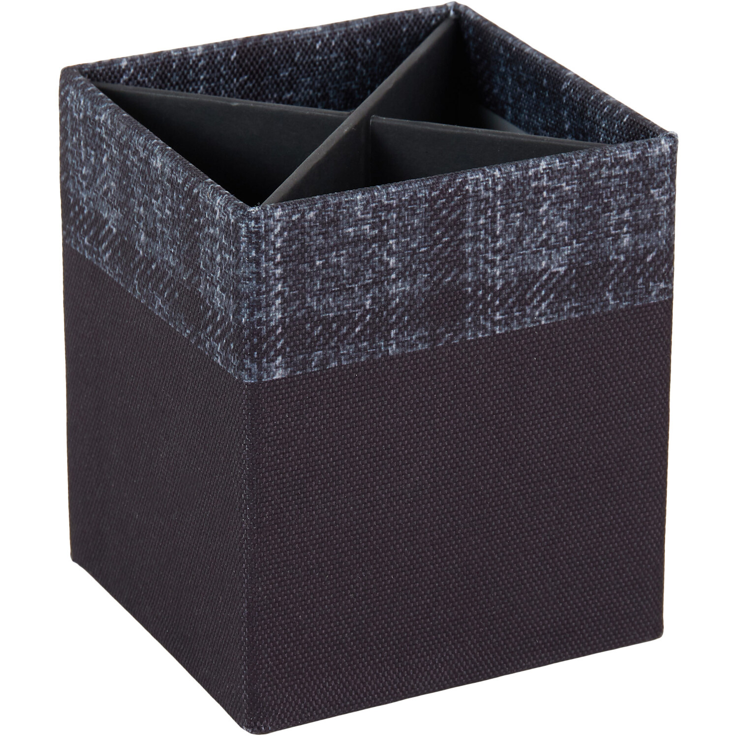 Grey Tartan Pen Pot - Grey and Black Image 1