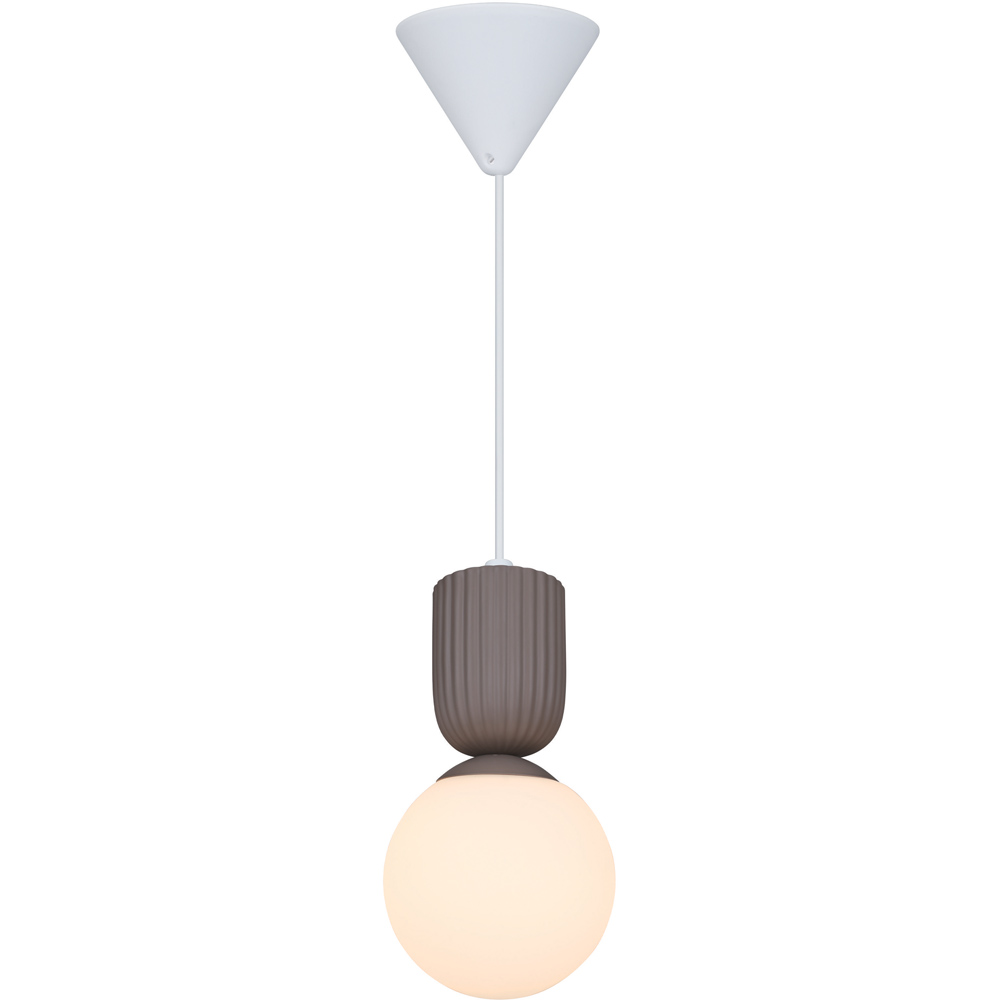 Nordlux Sadie Light Brown Opal Glass Dome Rippled Pendant Light Image 5
